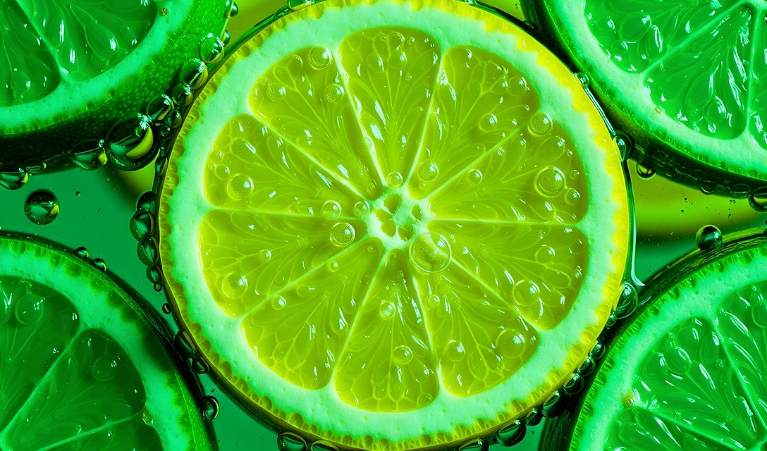 Frische Zitrusfrüchte in Nahaufnahme