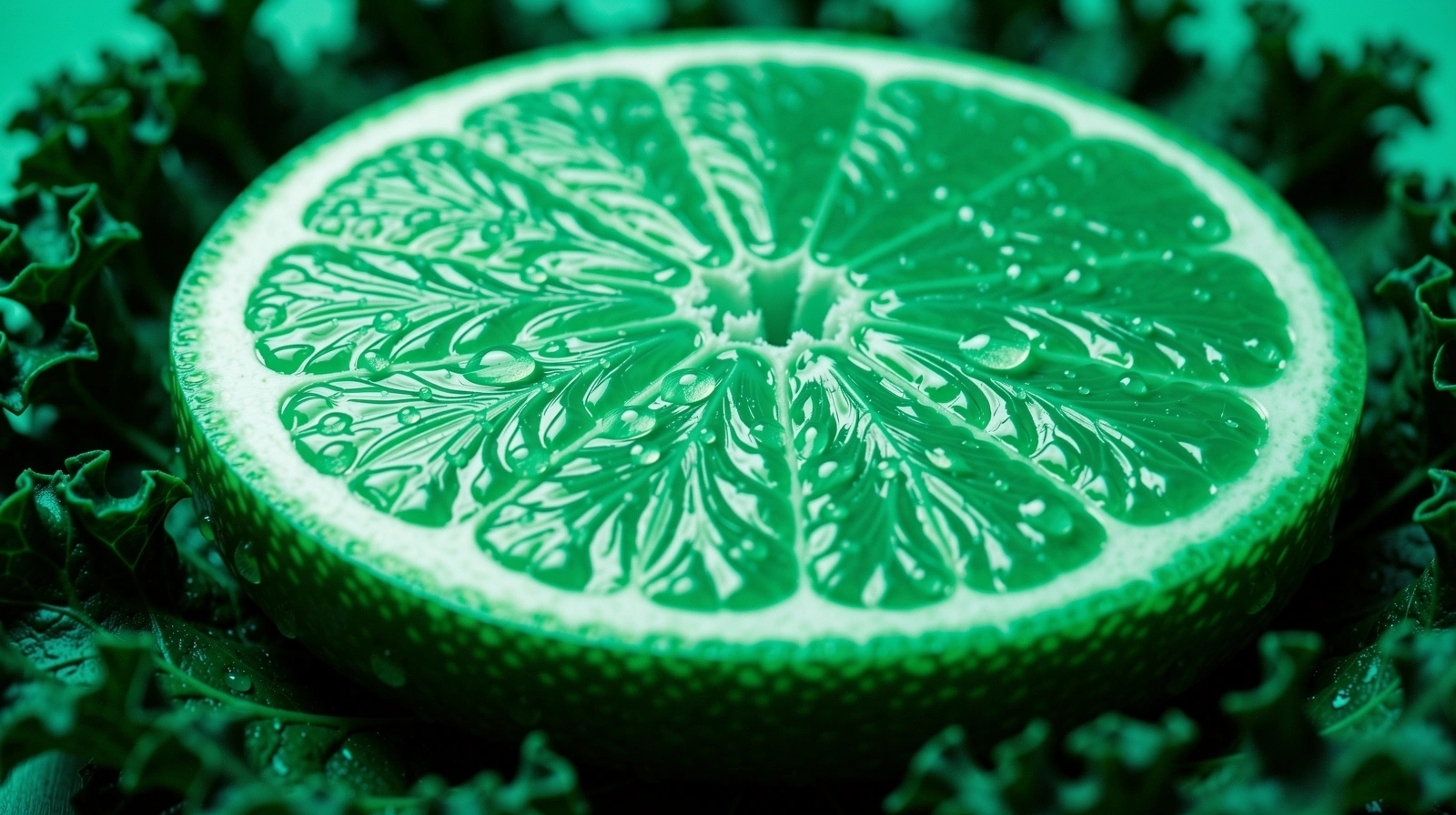 Makroaufnahme von frischem Blattgemüse